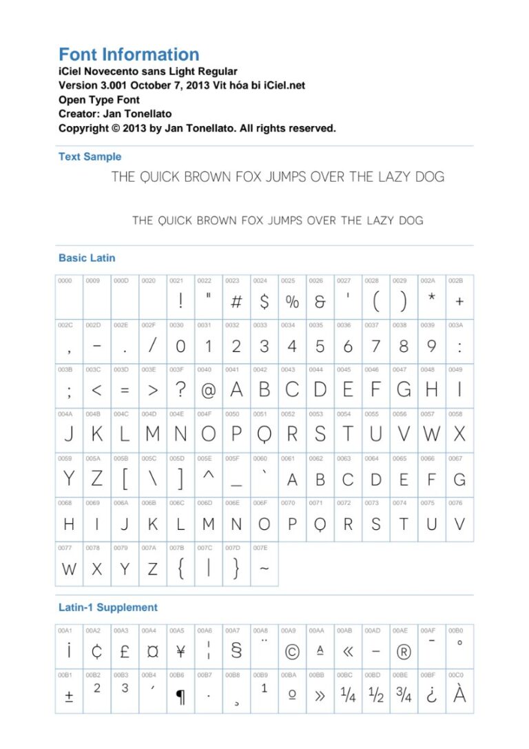 iCiel Novecento Sans Light Font