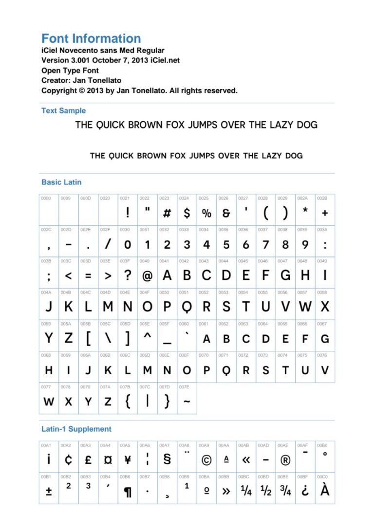 Font iCiel Novecento Sans Medium