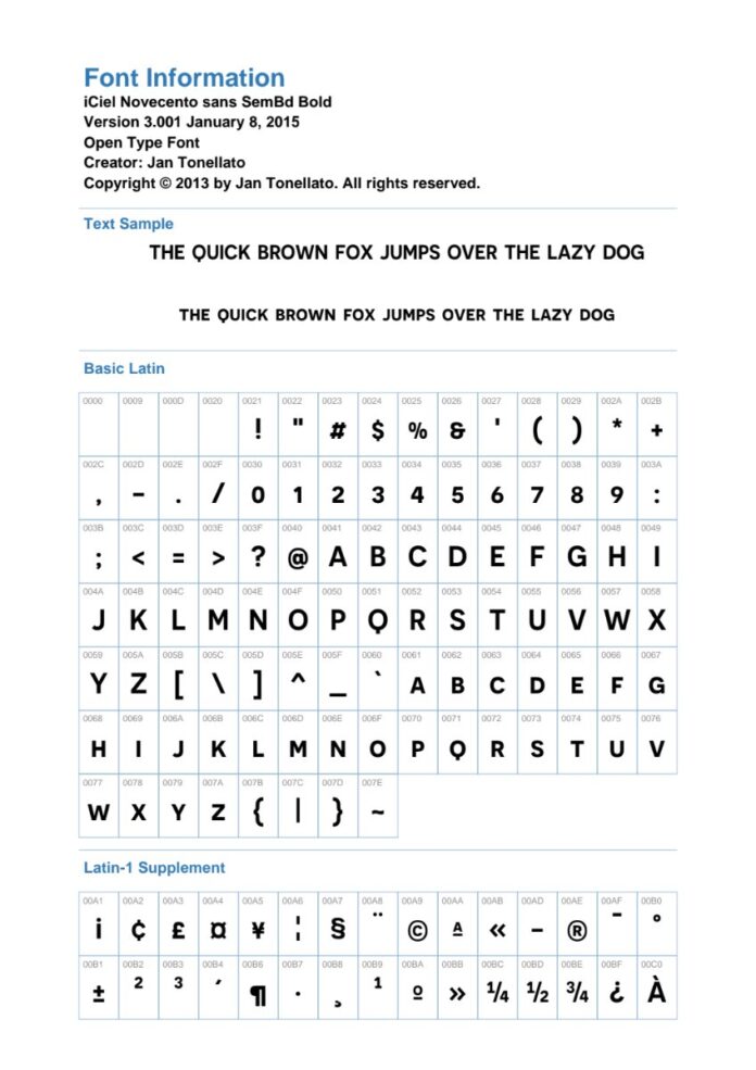 Font iCiel Novecentosans DemiBold