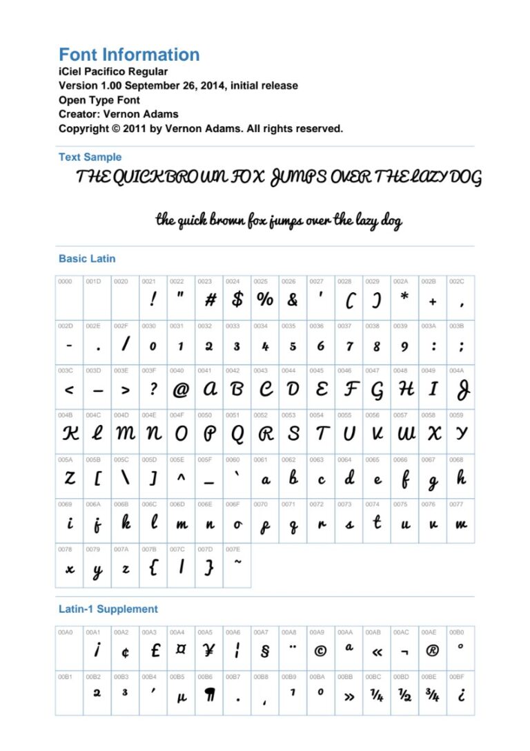 Font iCiel Pacifico Việt Hóa