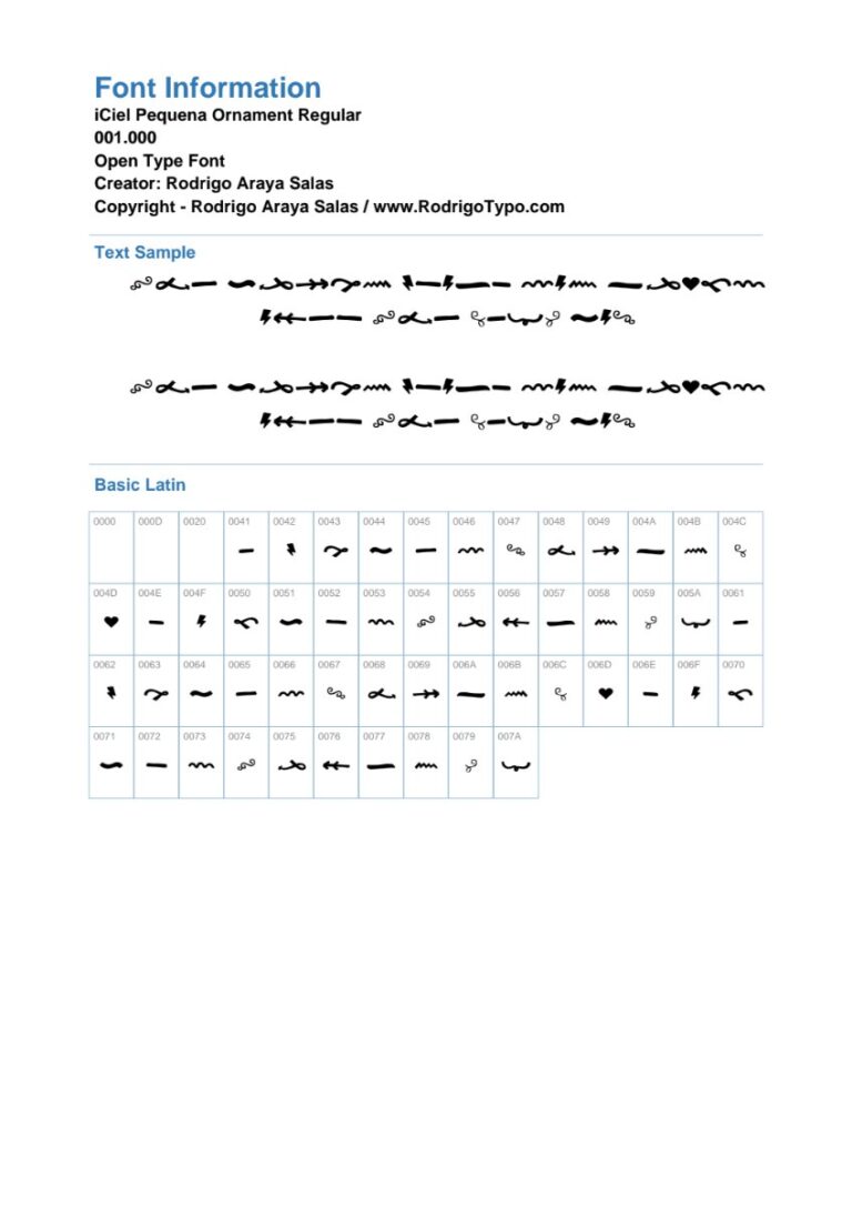 Font iCiel Pequena Ornament