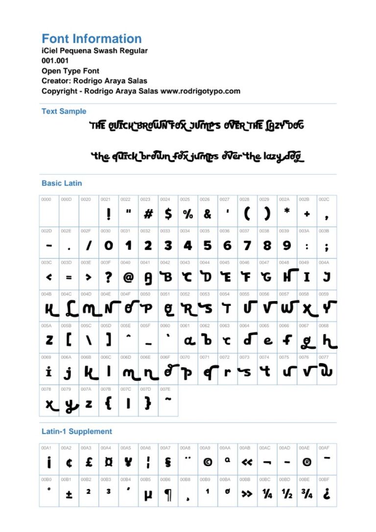 Font iCiel Pequena Swash