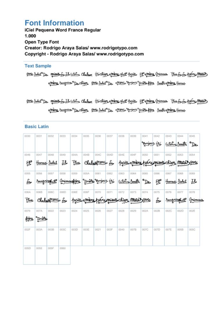 Font iCiel Pequena Word France