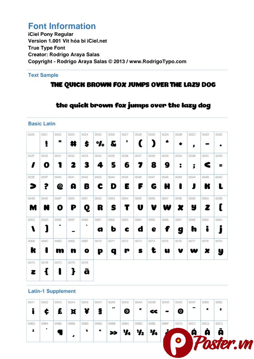 Font iCiel Pony đáng yêu