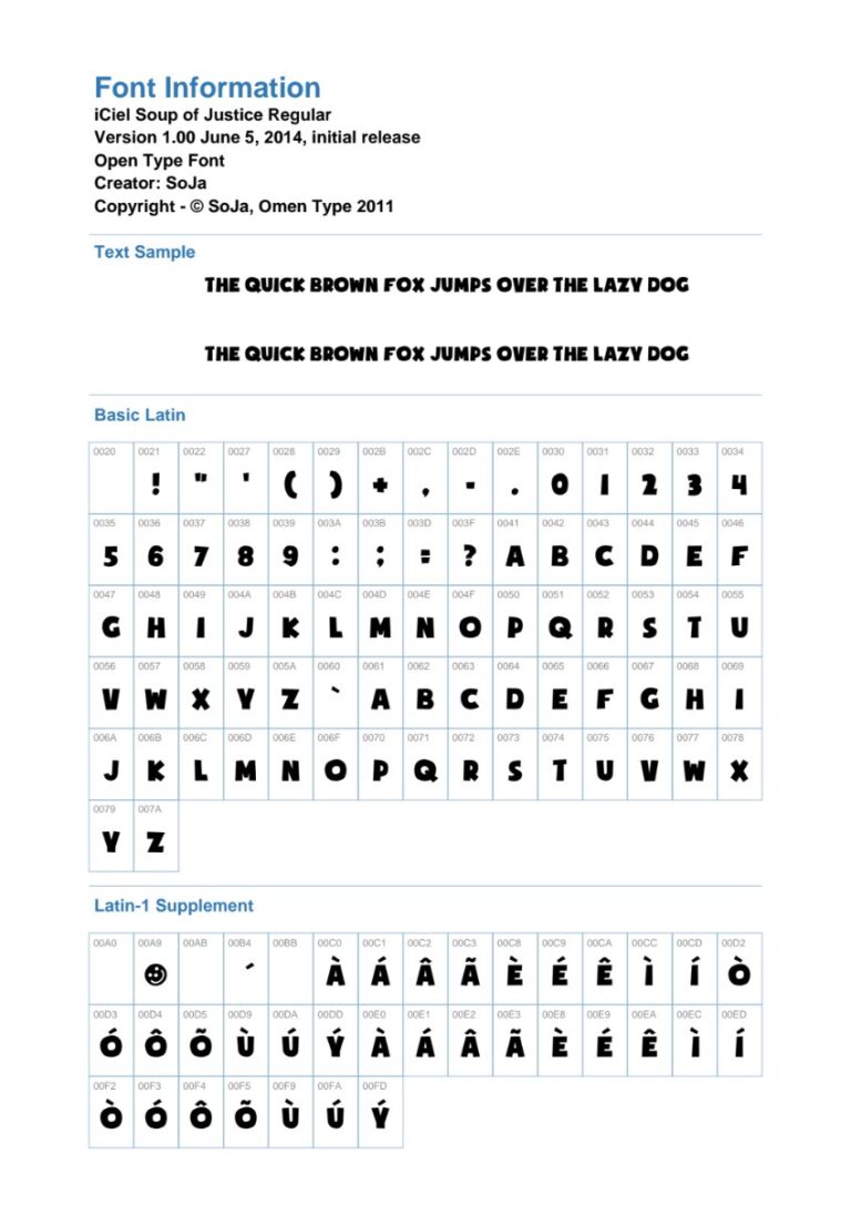 Font iCiel Soup of Justice