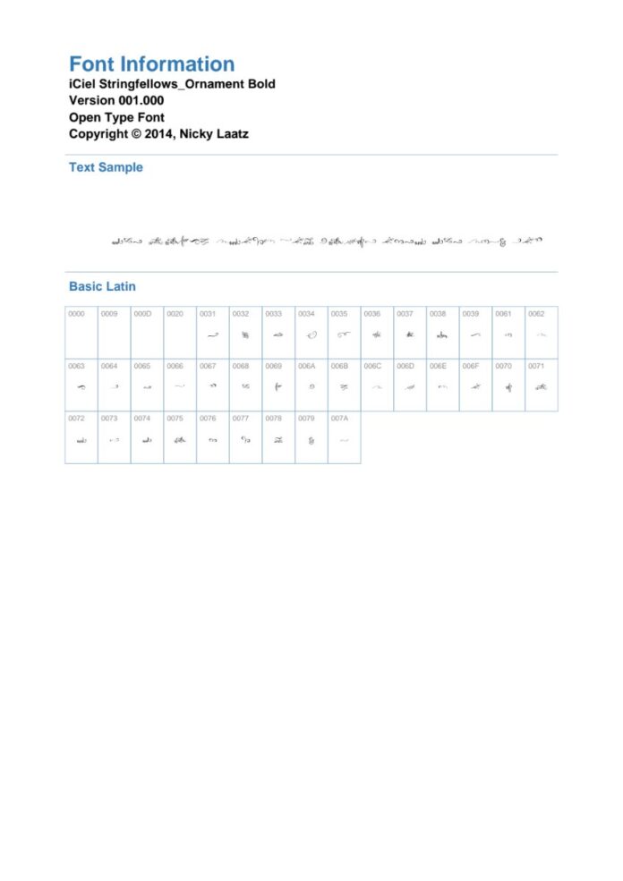 Font iCiel Stringfellows Ornament Bold