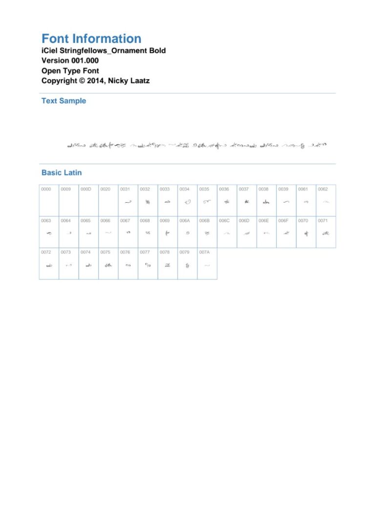 Font iCiel Stringfellows Ornament Bold