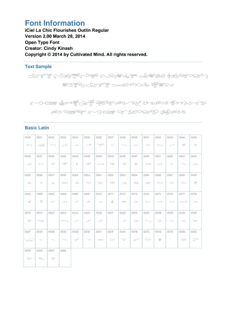 Font La Chic Flourishes Outline