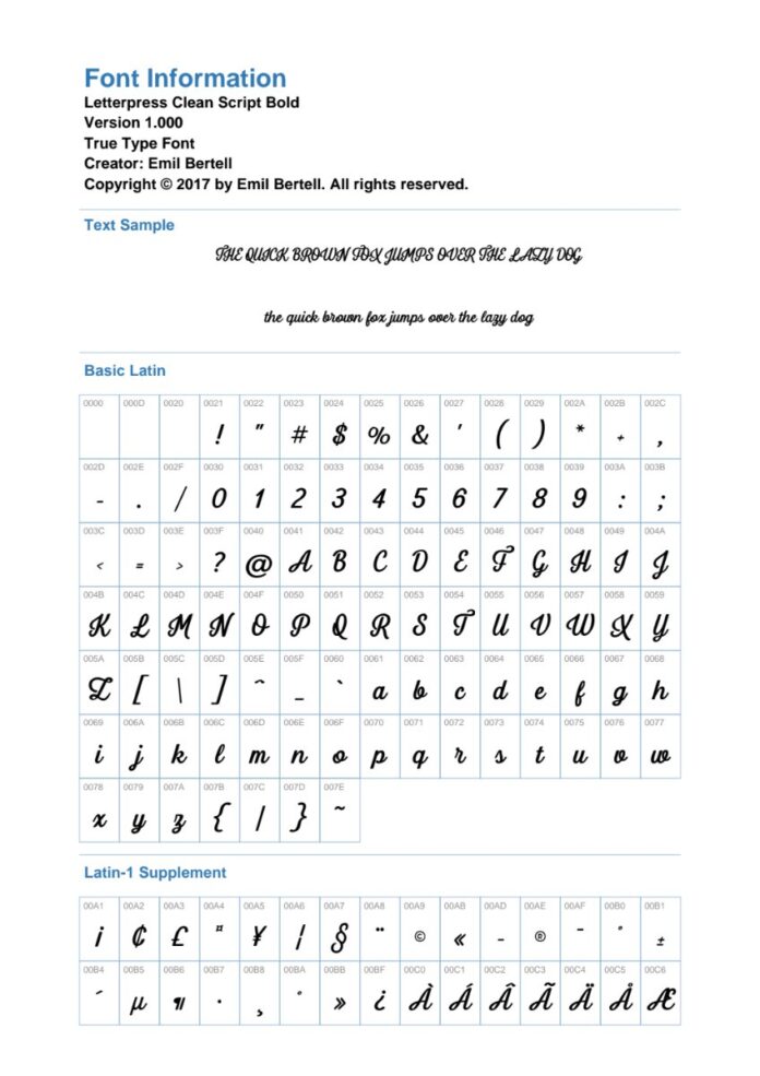 Font Letterpress Clean Script Bold