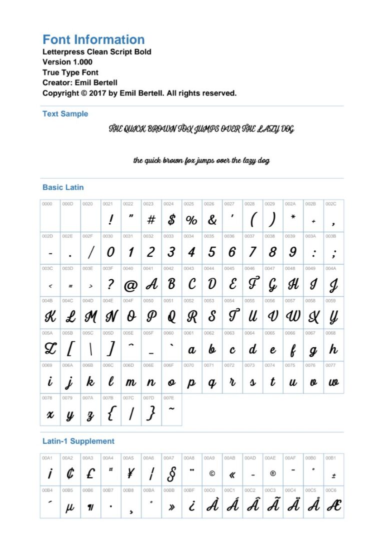 Font Letterpress Clean Script Bold