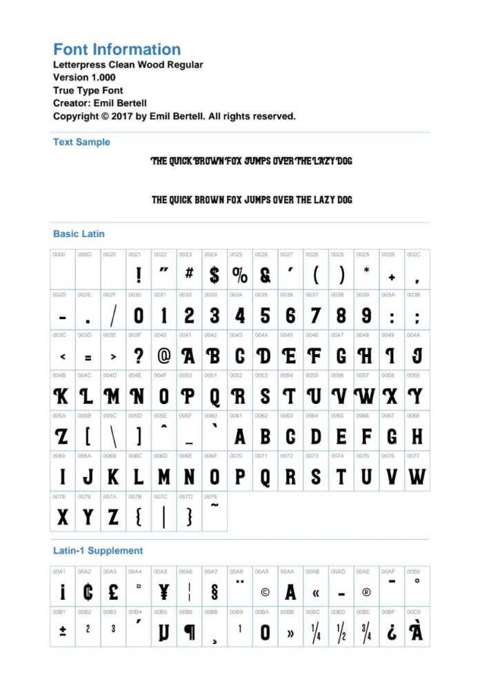 Font Letterpress Clean Wood độc đáo