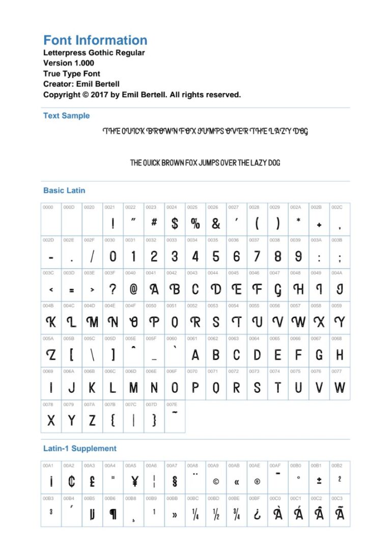 Font Letterpress Gothic Regular