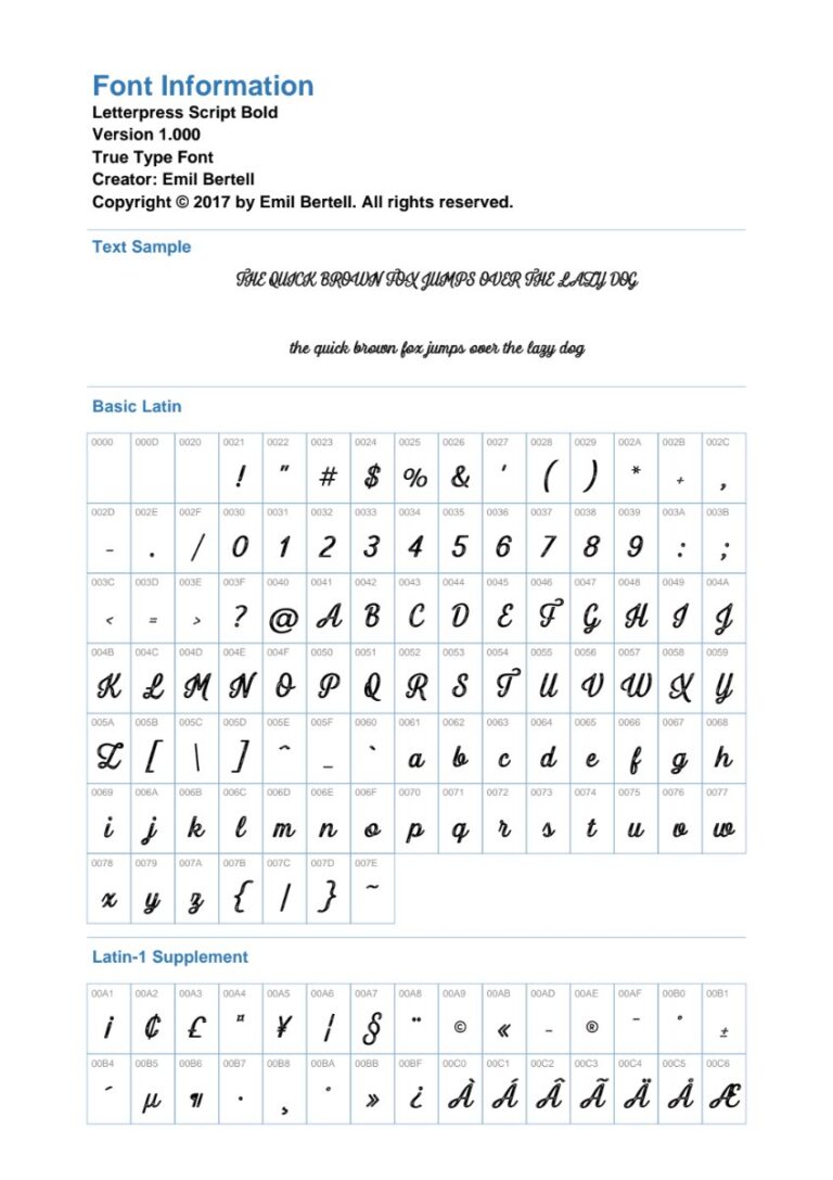 Font Letterpress Script Bold