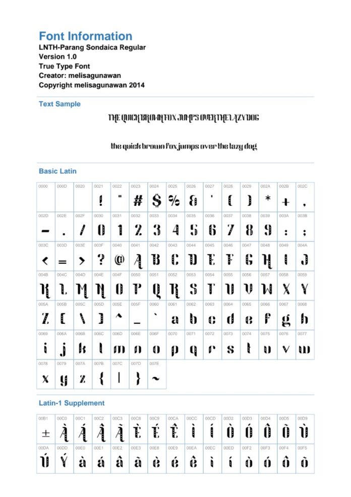 Font LNTH-Parang Sondaica Regular