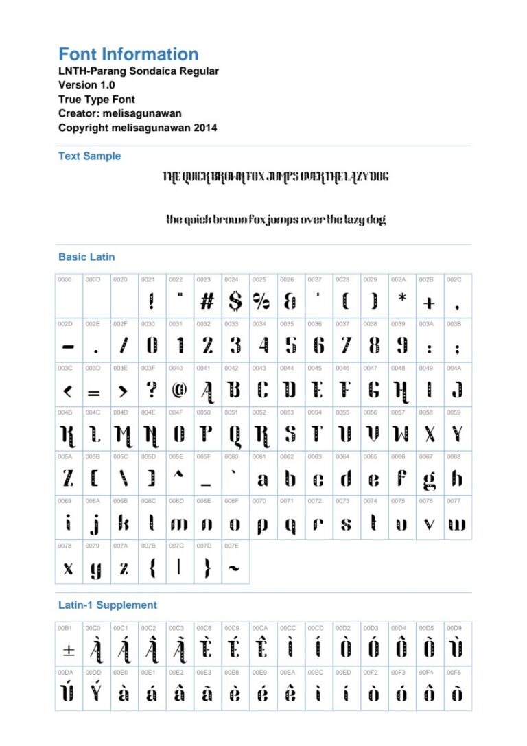 Font LNTH-Parang Sondaica Regular