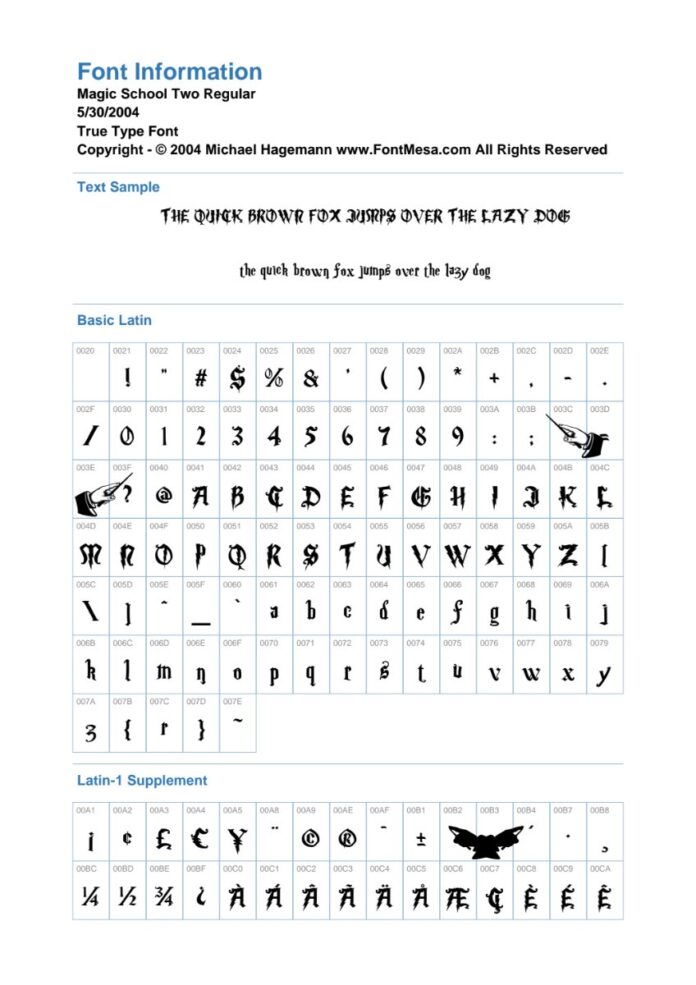 Font MagicSchoolTwo