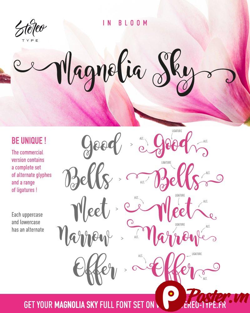 Font chữ Magnolia Sky Script