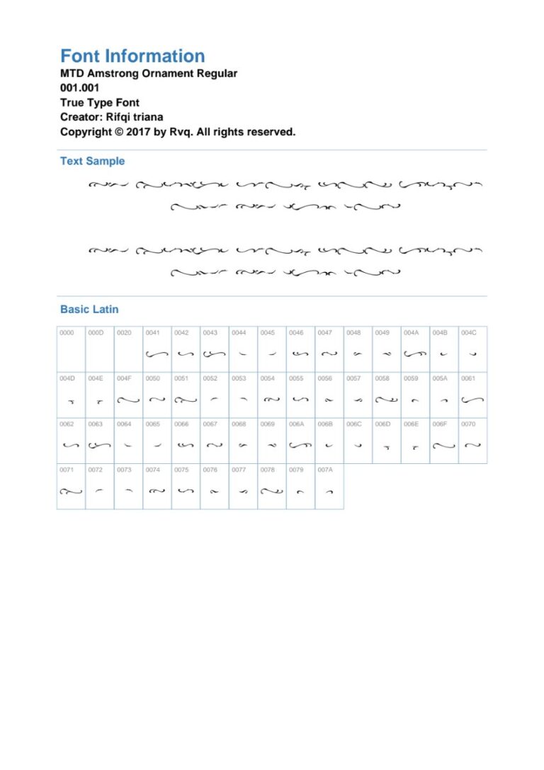 Font MTD Amstrong Ornament