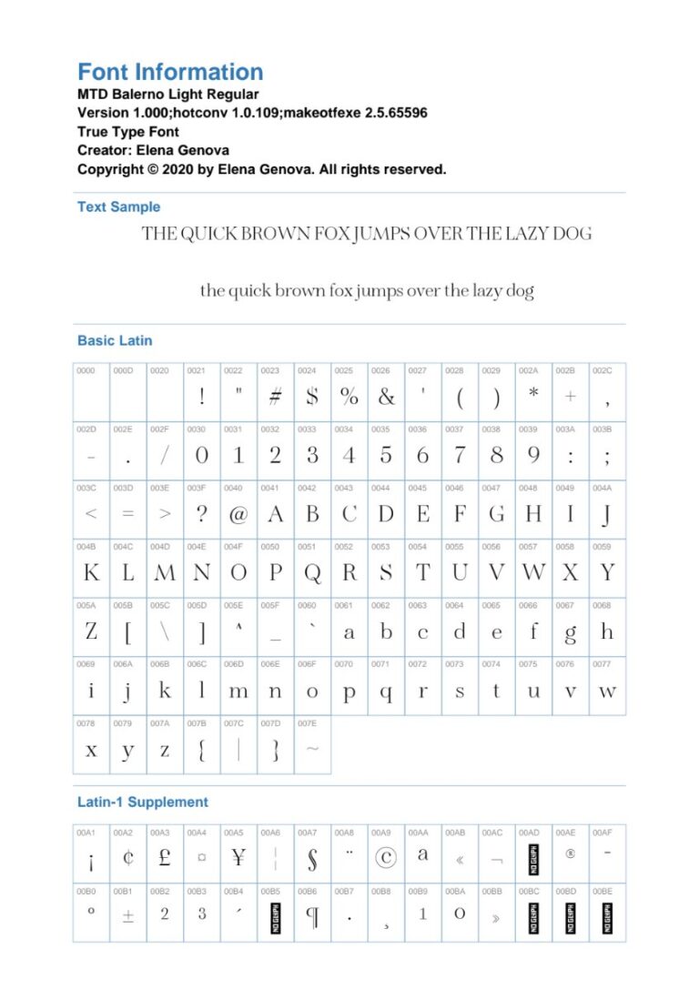 Font MTD Balerno Light