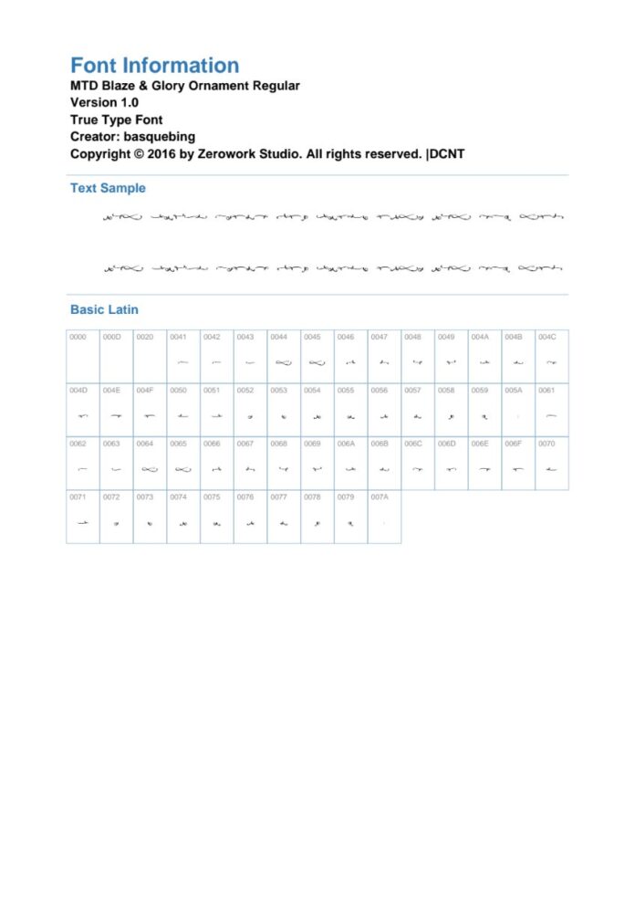 Font MTD Blaze & Glory Ornament