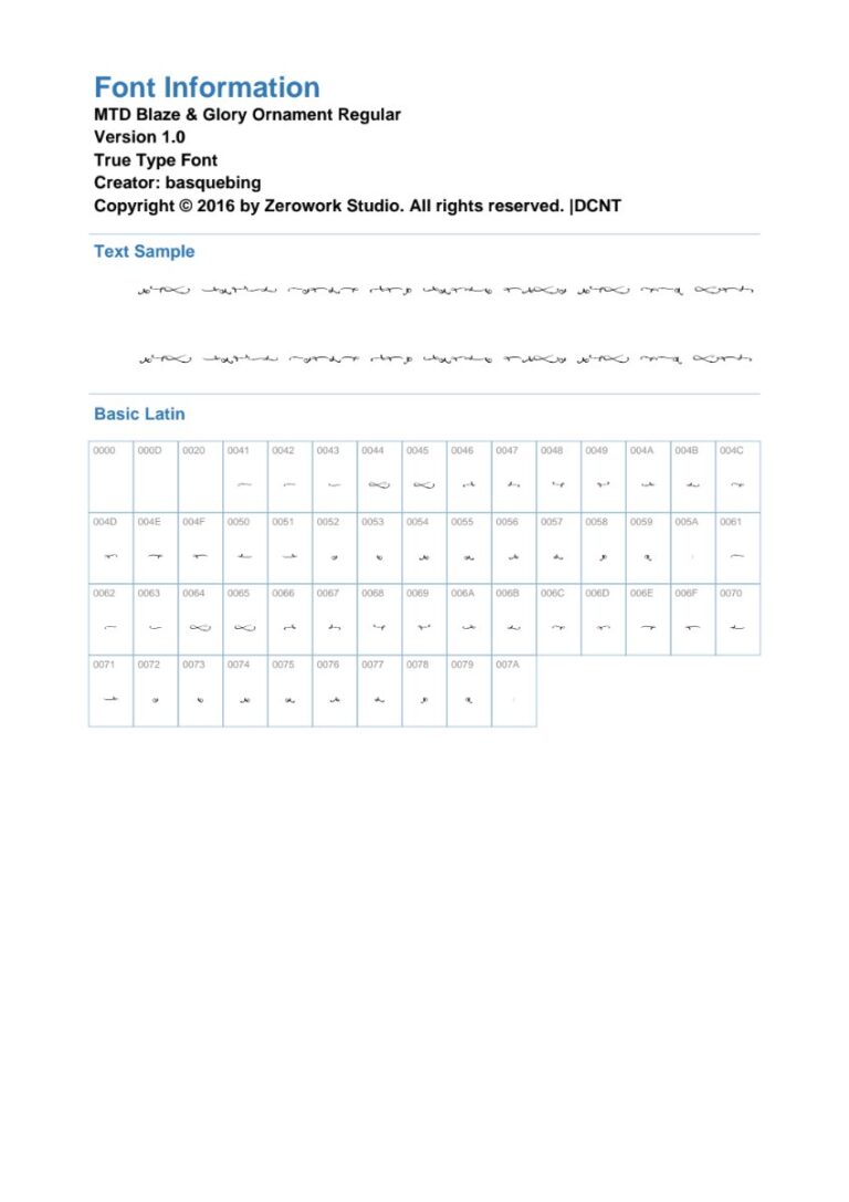 Font MTD Blaze & Glory Ornament