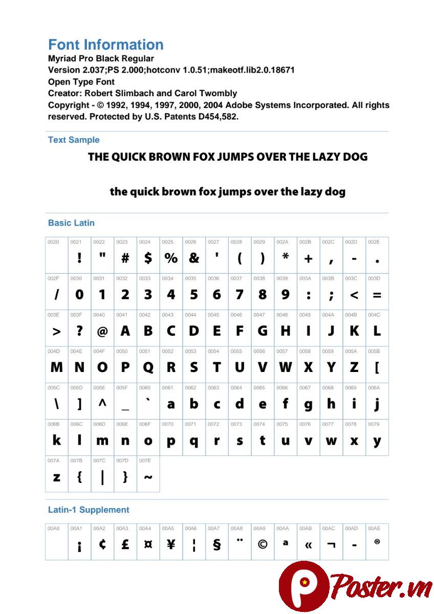 Font Myriad Pro Black Regular