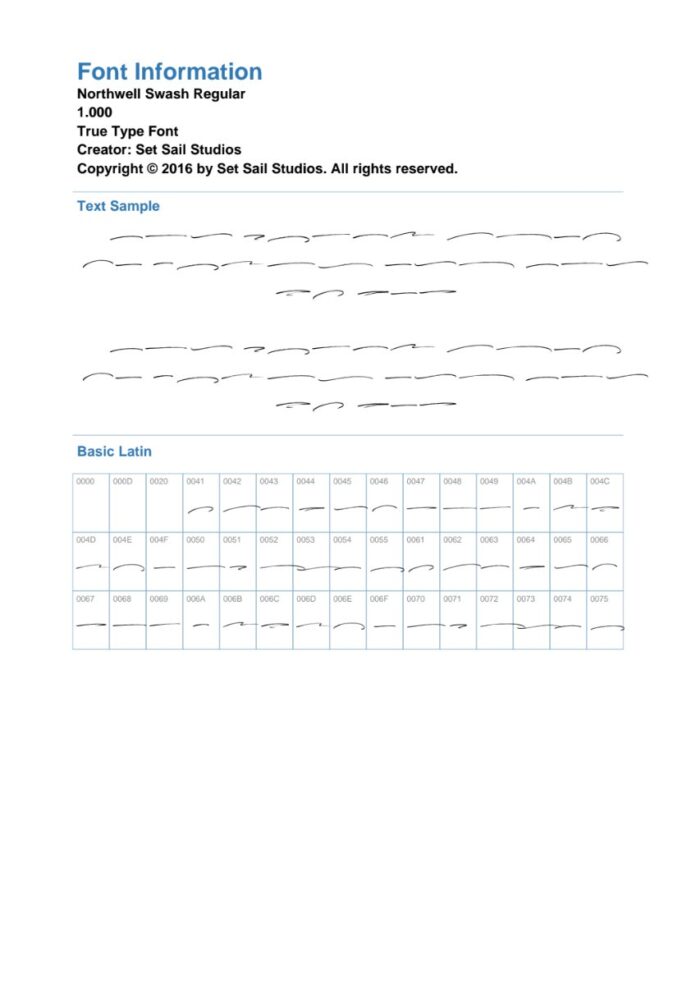 Font Northwell Swash miễn phí
