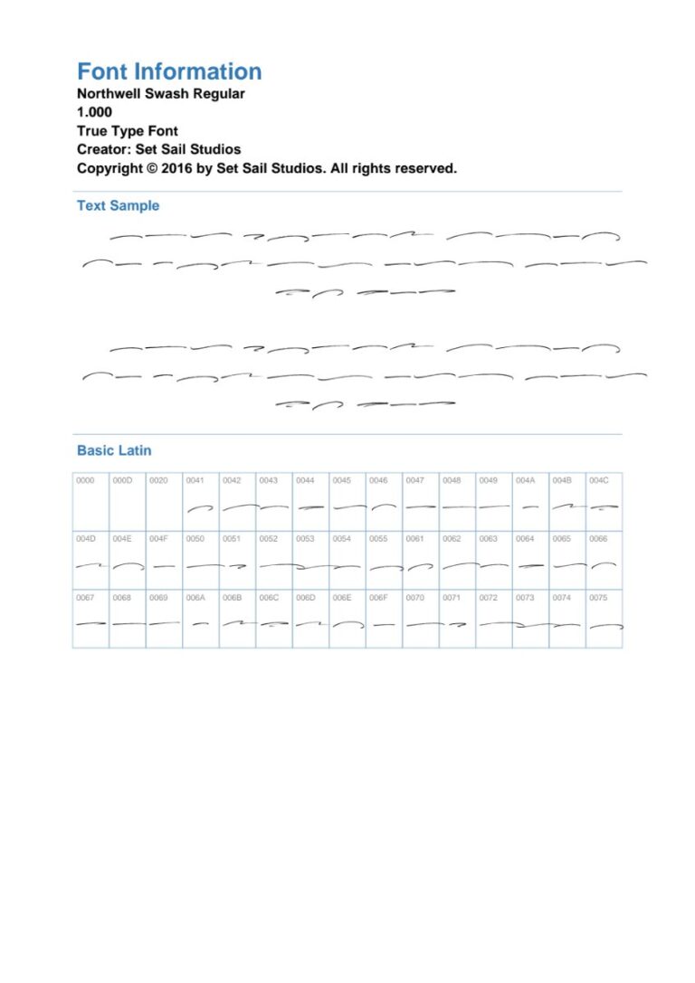 Font Northwell Swash miễn phí