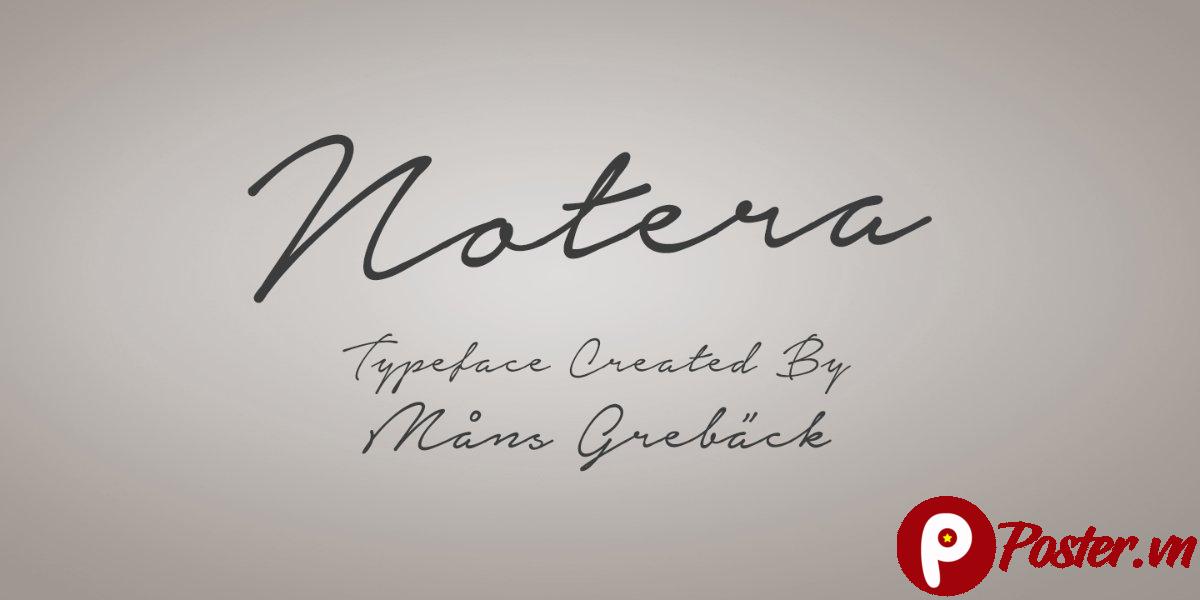 Font Notera Script Việt Hóa