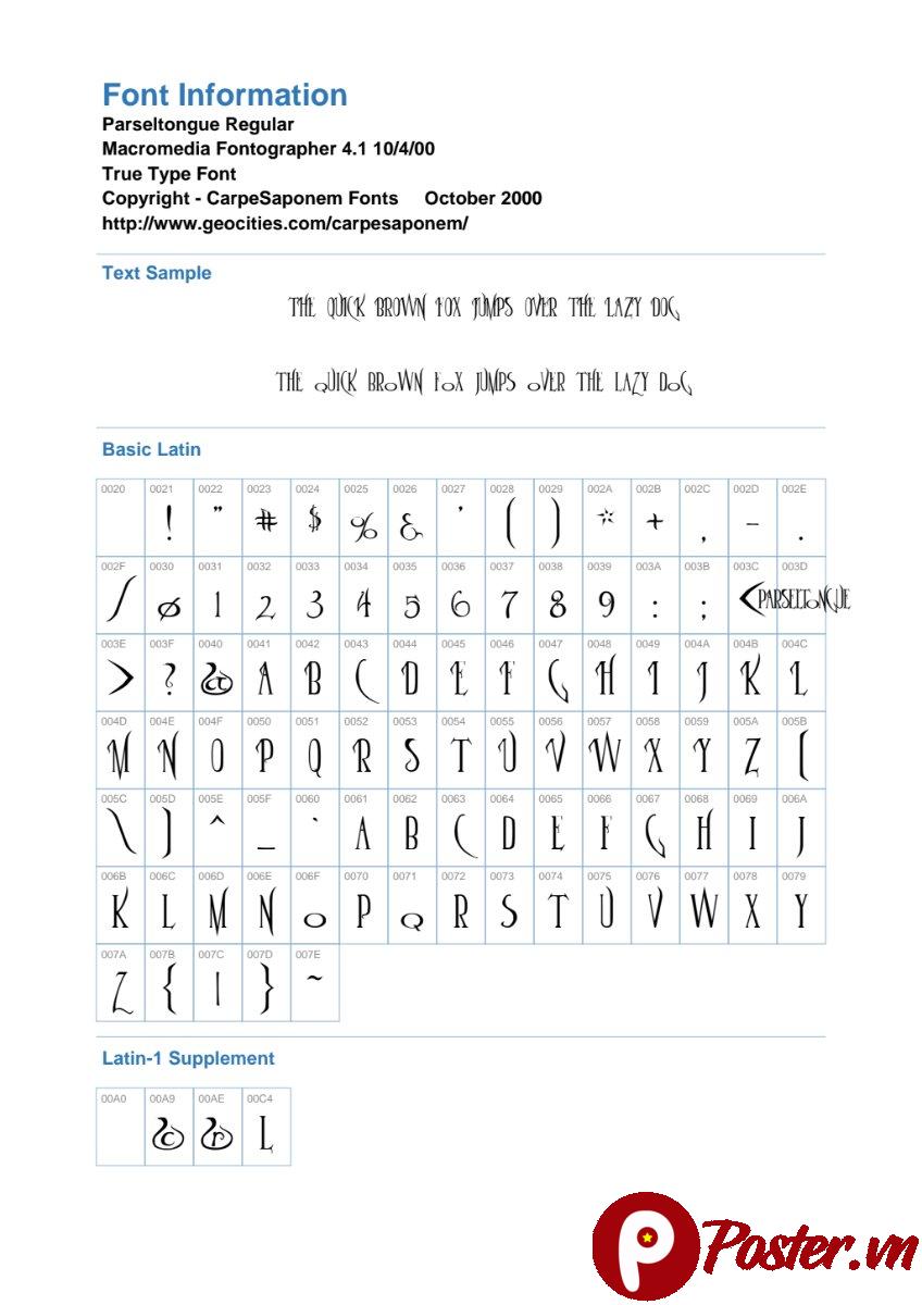 Font Parseltongue độc đáo