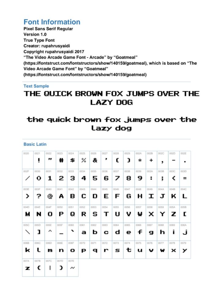 Font Pixel Sans Serif độc đáo