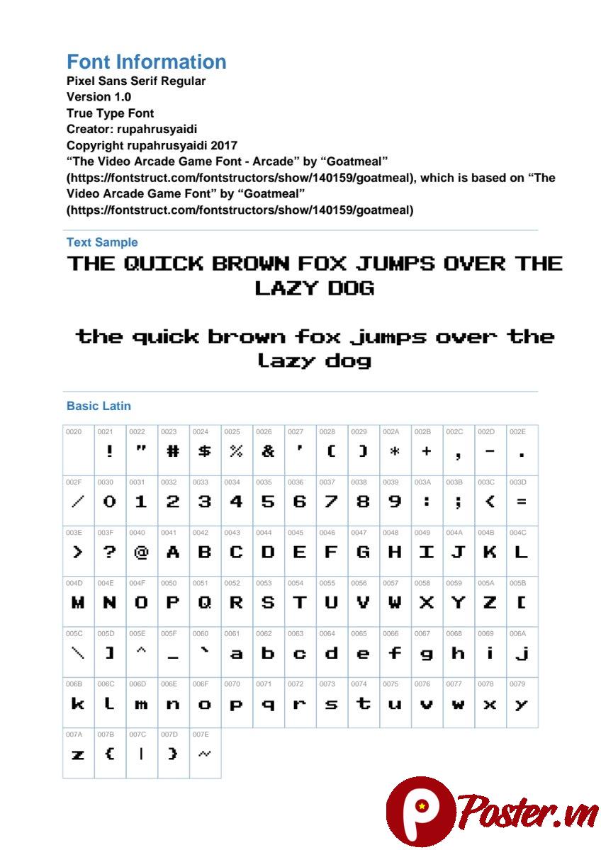 Font Pixel Sans Serif độc đáo