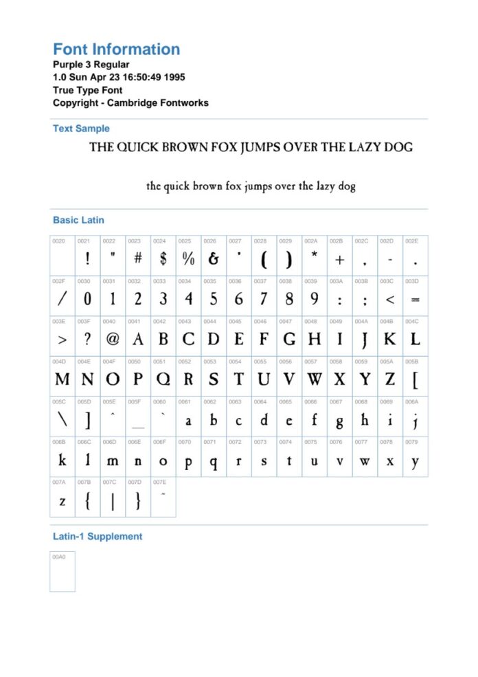 Font Purple 3 Regular