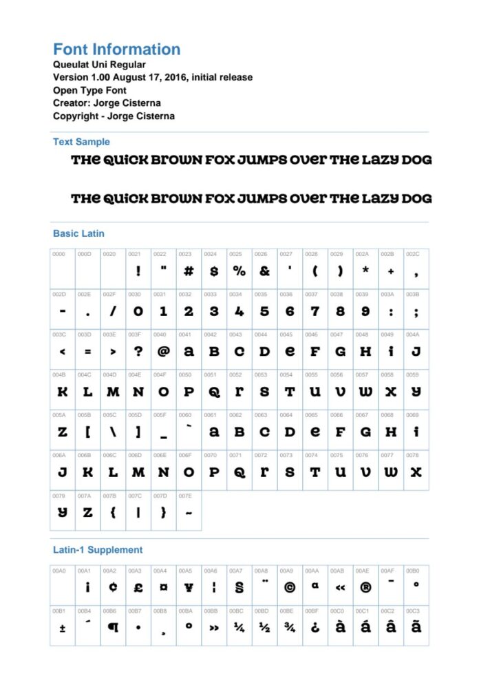 Font Queulat Uni Regular