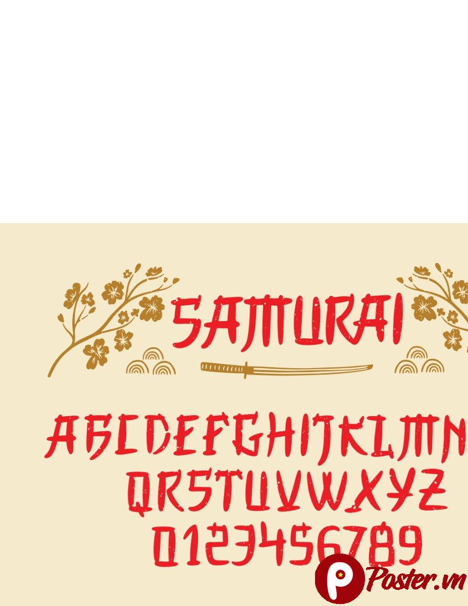 Font Samurai Vector