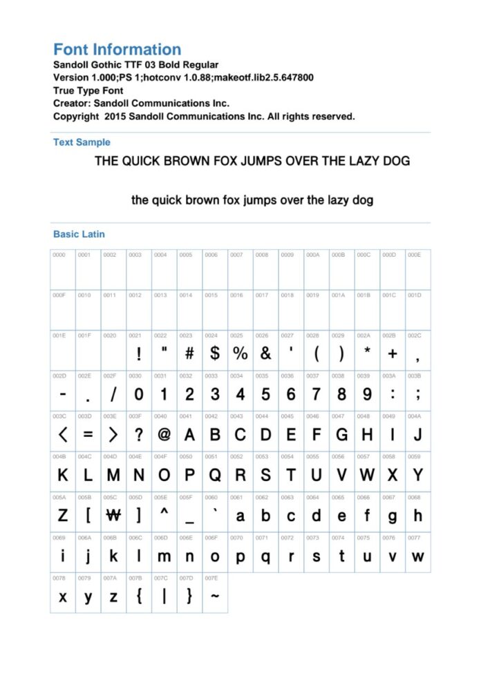 Font Sandoll Gothic TTF 03 Bold