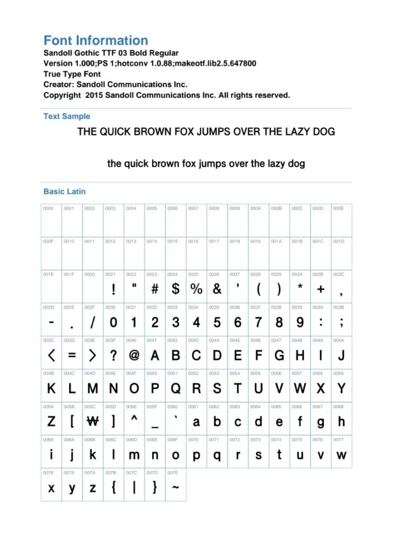 Font Sandoll Gothic TTF 03 Bold