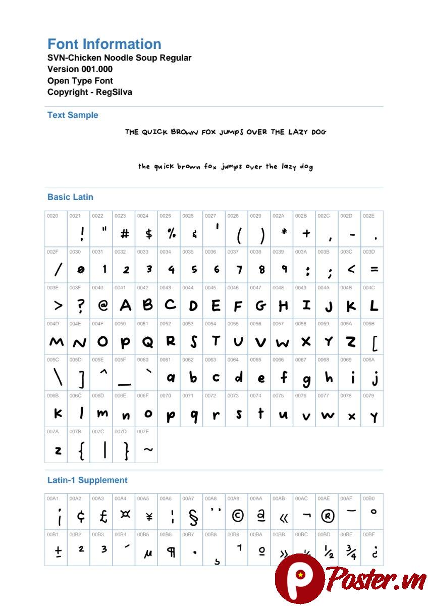 Font chữ SVN-Chicken Noodle Soup