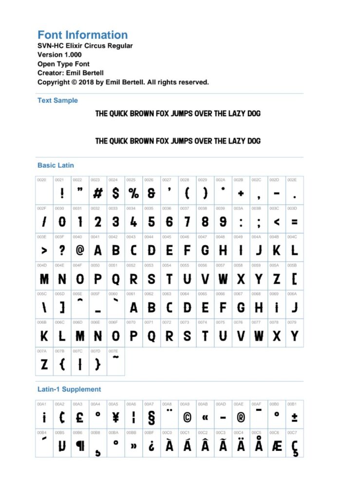 Font SVN-HC Elixir Circus
