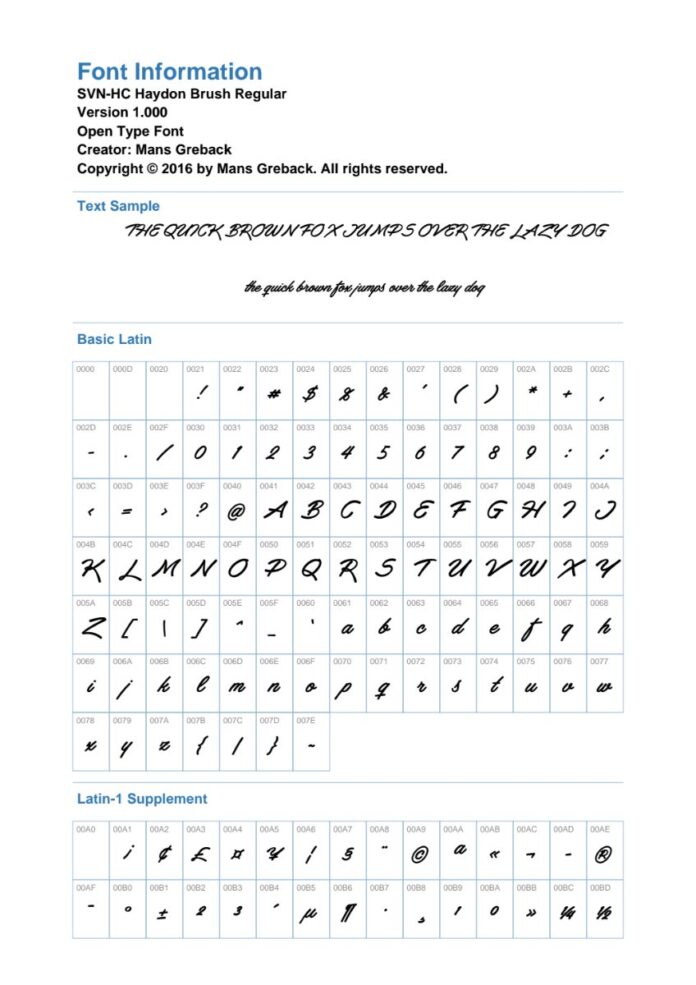 Font chữ SVN-HC Haydon Brush