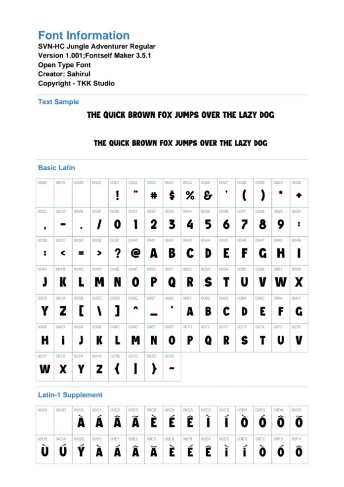 Font SVN-HC Jungle Adventurer