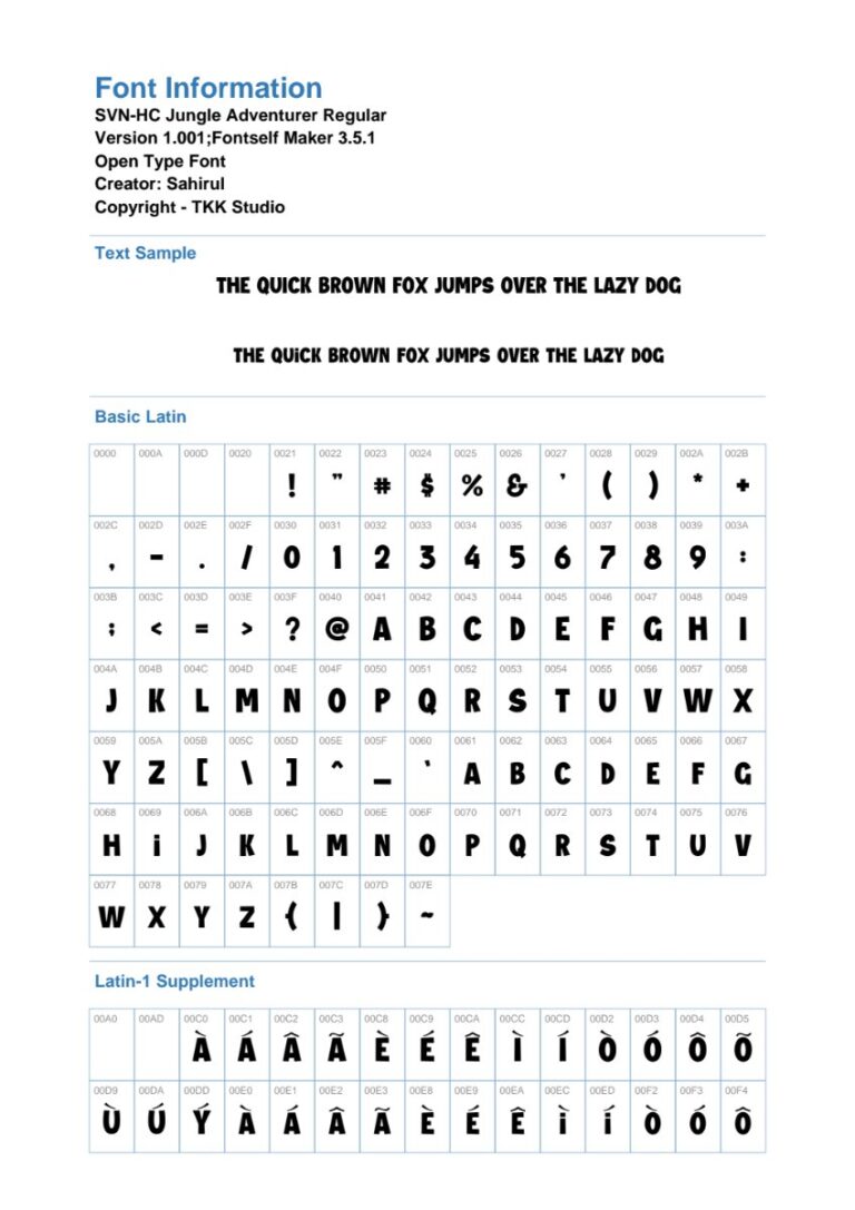 Font SVN-HC Jungle Adventurer