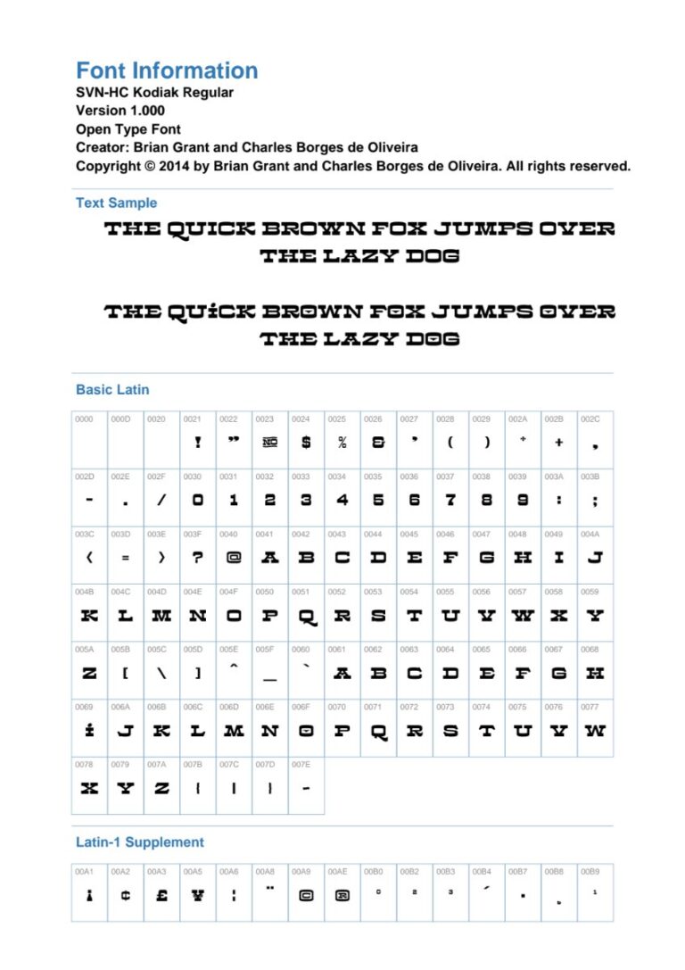 Font SVN-HC Kodiak mạnh mẽ