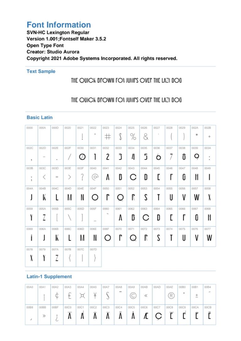 Font SVN-HC Lexington