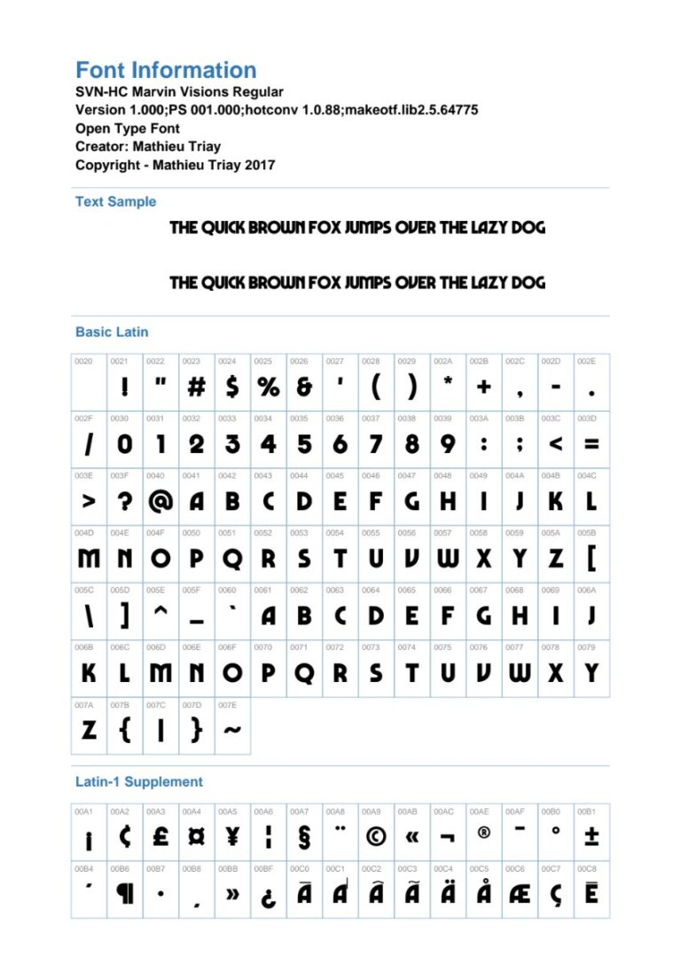 Font SVN-HC Marvin Visions