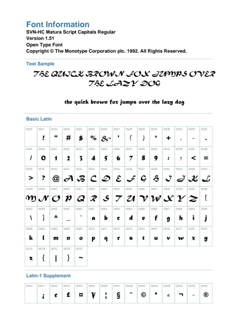 Font SVN-HC Matura Script Capitals