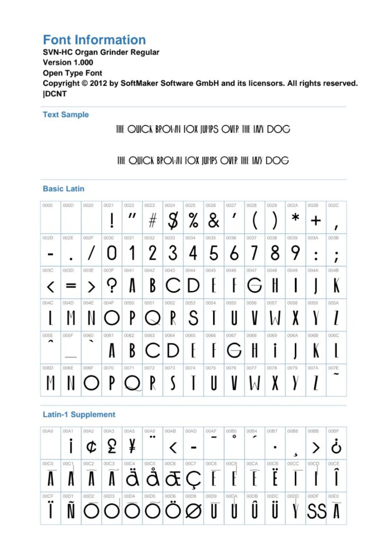 Font SVN-HC Organ Grinder