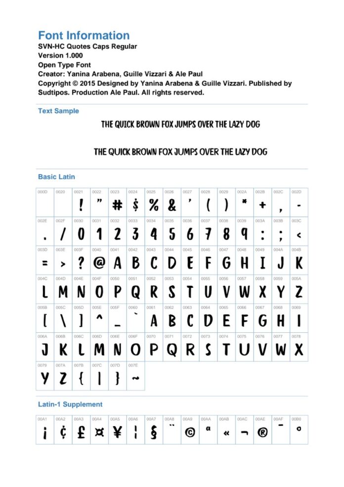 Font SVN-HC Quotes Caps