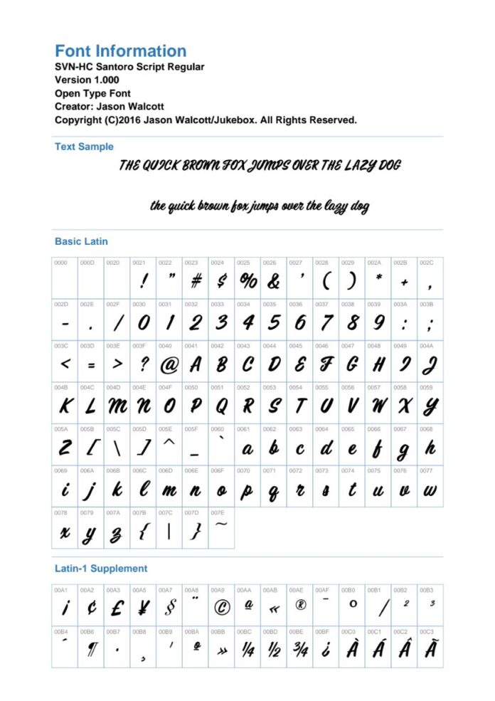 Font SVN-HC Santoro Script