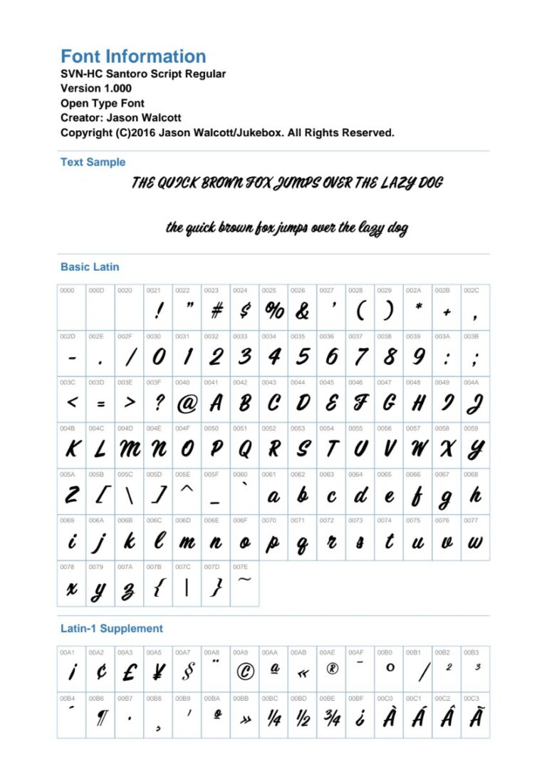 Font SVN-HC Santoro Script